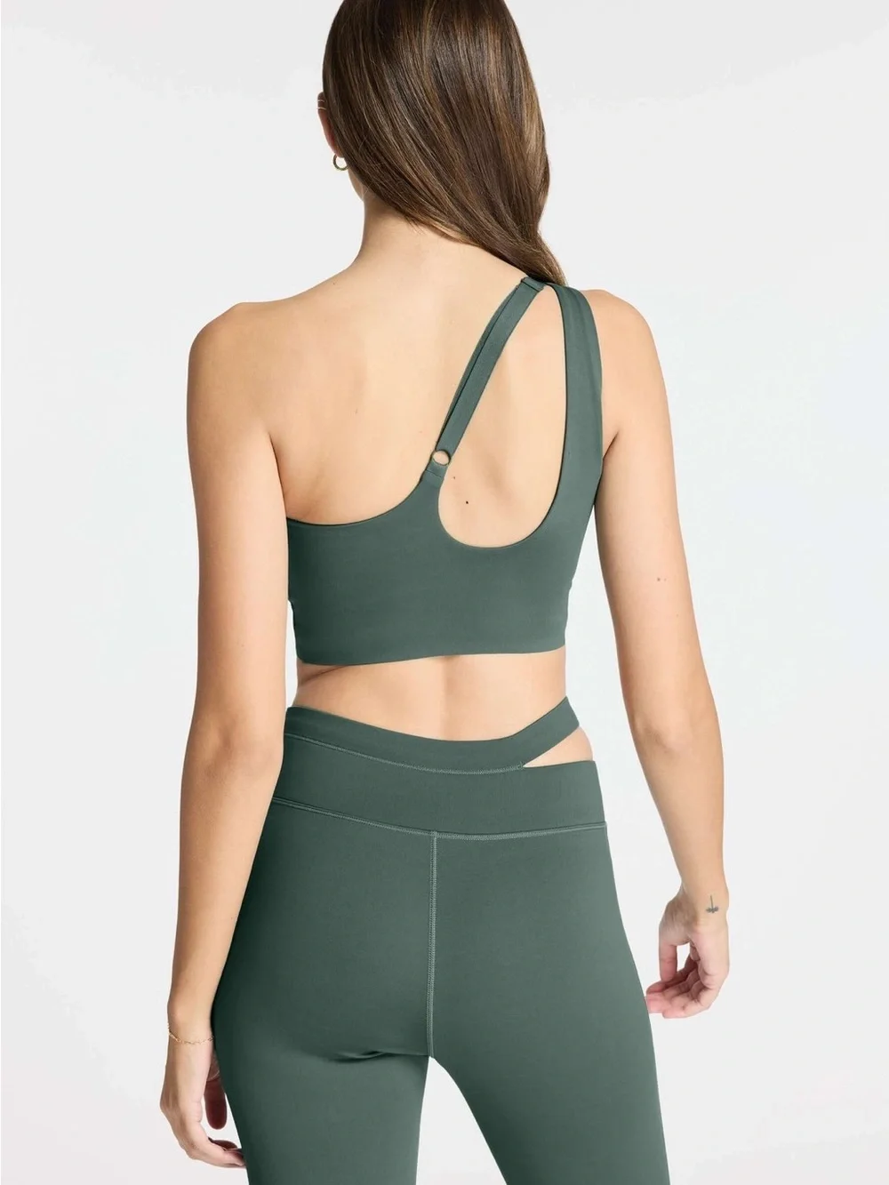 Carbon38/BANDIER | Aria One Shoulder Bra & Asymmetric Leggings Set | Small
